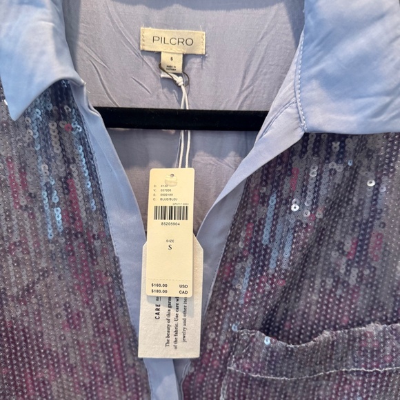 Pilcro Blue Sequin Long-Sleeve Dress NWT - Picture 3 of 5